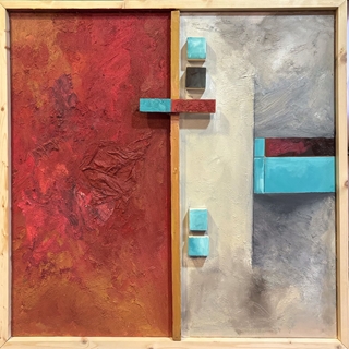 Abstracción - Óleo y madera sobre tela (80x80) - Imagen 1