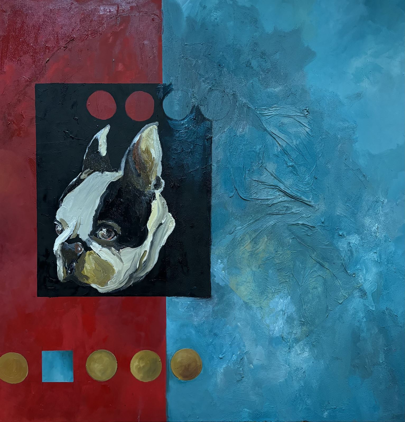 Bulldog - Óleo sobre lienzo (100x100) - Imagen 1