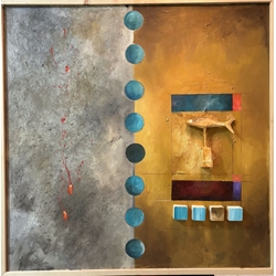 Composición con Peixe - Técnica mixta sobre lienzo (100x100) - Imagen 1