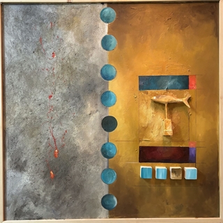 Composición con Peixe - Técnica mixta sobre lienzo (100x100) - Imagen 1