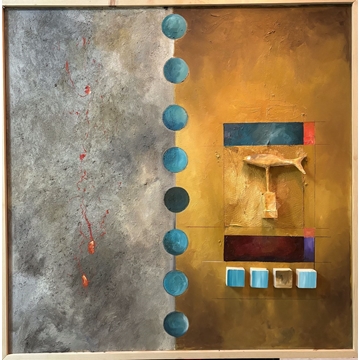 Composición con Peixe - Técnica mixta sobre lienzo (100x100) - Imagen 1