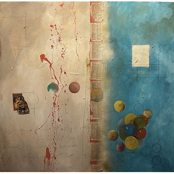 Meninas - Técnica mixta sobre tela (150x150) - Imagen 1