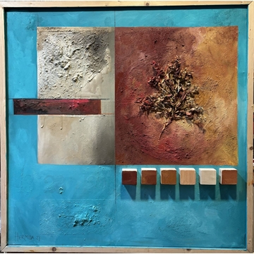 Naturaleza muerta - Técnica mixta sobre lienzo (80x80) - Imagen 1