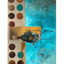 Peixe nº5 - Oleo y arena sobre lienzo (92x65) - Imagen 1