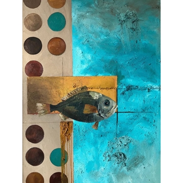 Peixe nº5 - Oleo y arena sobre lienzo (92x65) - Imagen 1